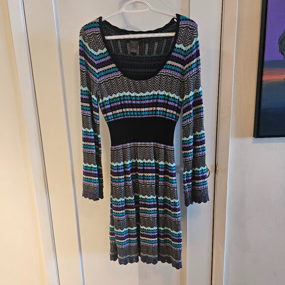 INC International Concepts Missoni-inspired Knit Dress - Size L - Picture 1 of 6